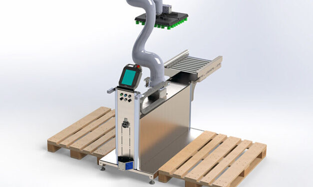 Introducing the new Cobot End of Line Palletiser from Phoenix Handling Solutions Combined with our Nipper Automated Guided Vehicle